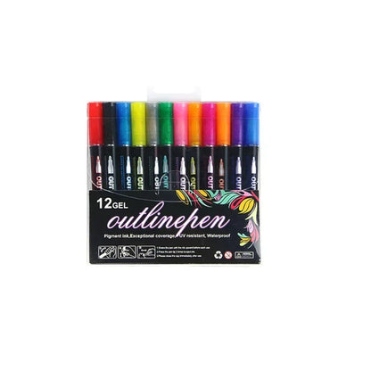 36 Color Double Line Outline Art Pen Marker Pen DIY Graffiti Outline